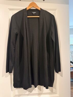 Jones New York Black Open-Front Lightweight Cardigan